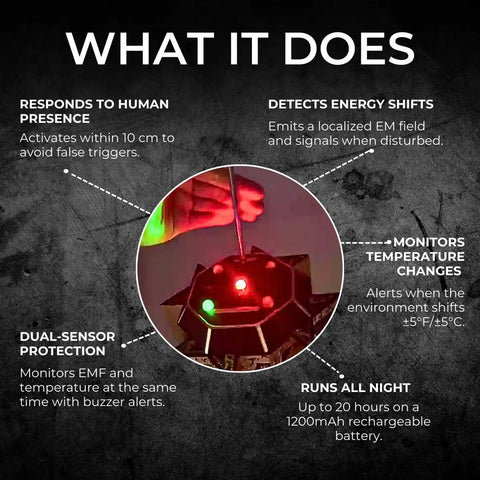 Dual Sensor Proximity And Temperature Ghost Hunting Gear with ATDD Temperature Deviation Monitoring, handheld view