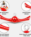 360 Degree Handle Twist Spin Slackline Attachments For Kids Winged Rotor Ends Outdoor Playground Toy Red