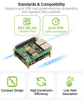 Power Over Ethernet Plus HAT Module Delivers 20W Output In A Tiny Form Factor For DIY IoT Projects Easy Install With Solid Heat Dissipation
