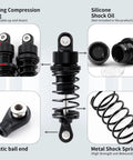 Close-up of 55mm Front And Rear Oil Filled Shock Absorber Damper Suspension Set for Tamiya TT02 showing components and details