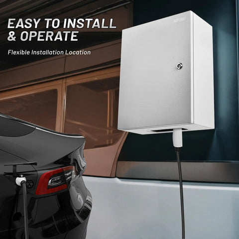 Heavy Duty Carbon Steel Electrical Junction Box 16 By 12 By 8 Inch Waterproof And Dustproof Outdoor Indoor Enclosure with electric vehicle charging setup.