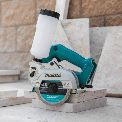 18V Cordless Wet and Dry Masonry Saw With Beefed-Up Brushless Motor, AWS Capable, 5-Inch Cutting, Tool Only on tiles