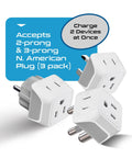Ultra Compact 2 In 1 USA To Africa Travel Adapter Set Includes Type M South Africa, Type E And F, And Type G For Ghana Nigeria Uganda 3 Pack