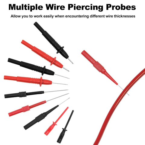 27 Piece Multimeter Test Leads Kit With Alligator Clips Hook Clips Banana Plugs Piercing Probes 59 Inch Leads And 4mm Female Adapters