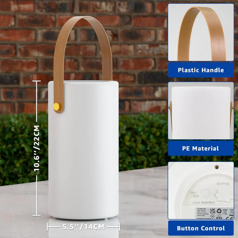 Solar Lantern Table Lamp 2 In 1 Portable USB Rechargeable LED Cordless Light With Remote Control 8 Color Options Waterproof IP44