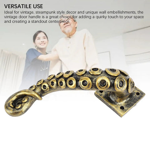 Dope Octopus Resin Door Handle, Vintage Bronze Cupboard Furniture Pull, Heavy Duty Steampunk Style Decor For Indoor And Outdoor Doors