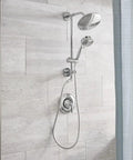 Chrome Replacement Handheld Showerhead With Four Function Eco Performance WaterSense Certified in modern bathroom setup