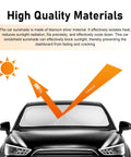 6PCS Reflective Car Windshield Sunshade Kit With Foldable Magnetic Side Window Shades And Storage Bag, heat reflection diagram