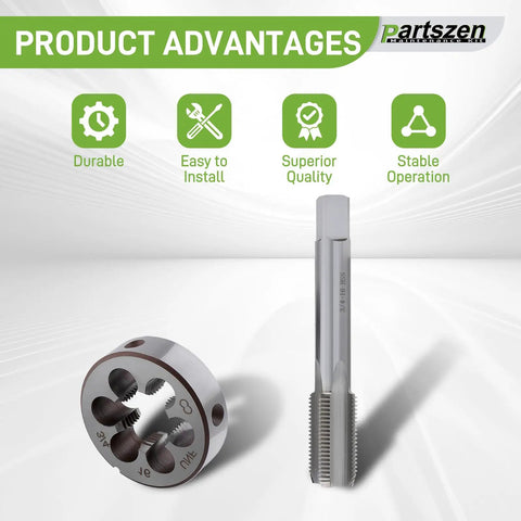 3/4 Inch 16 TPI Right Hand Thread Tap And Die Set UNF HSS High Speed Steel for metalworking precision thread cutting kit shown