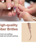 Gold Metallic Nail Art Pens And Liner Brush Set 5Pcs Premium Pro Grade Nail Tools used for delicate nail design detailing
