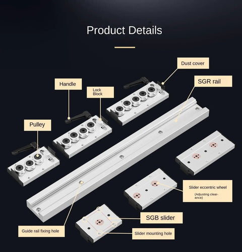 Linear Motion Slide Rails With One Rail And Two SGB20-4 Ball Bearing Blocks For CNC DIY And 3D Printer SGR20 1000mm