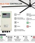HVLS Fan controller for Heavy Duty 288 Inch HVLS Industrial Ceiling Fan Featuring Six Aluminum Blades And A Ripping 459000 CFM Quiet DC Motor.