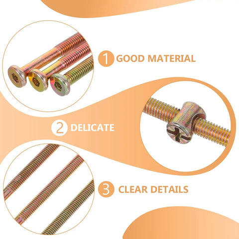 49Pc M6 Hex Socket Head Cap Screws And Barrel Nut Set, metal fasteners, close-up view, showing good material and clear details.
