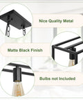 Modern Farmhouse Linear Chandelier In Matte Black For Kitchen Island And Dining Room with quality metal and matte black finish