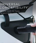 Dual Level Portable EV Charger For All NACS Vehicles, Adjustable 8A To 40A Charging with plug inserted into car