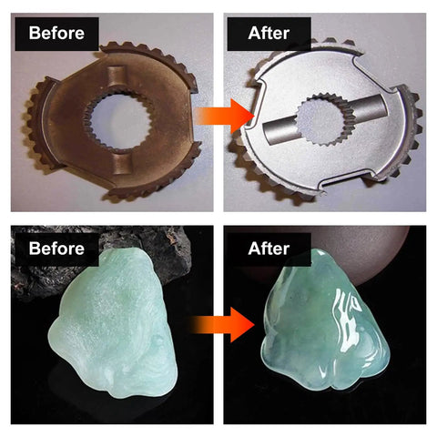 Before and after results of using 80 Grit Aluminum Oxide Sandblasting Media Pro Grade Heavy Duty For Metal And Glass Prep.