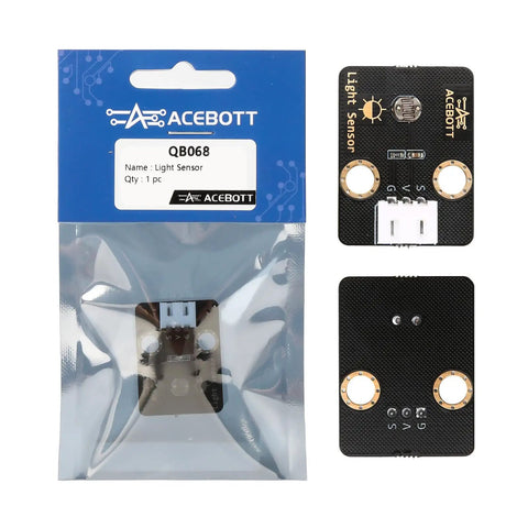Six Pack LDR Light Sensor 5516 Photoresistor LM393 3 Pin 3.3 to 5V Compatible With Arduino and ESP32 Easy Plug with XH254 Quick Connect Cables and Slot Style Mount packaging and sensor board