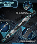 122 In 1 Precision Screwdriver Kit With 101 Magnetic Bits And 21 Tools for electronics repairs showing ergonomic handle and magnetic tip.