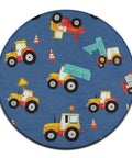 Non Slip Bedroom Circular Rug With Farm Tractor Pattern Round Area Rug For Living Room Or Bath Machine Washable 24 Inch Cozy Soft Polyester Easy Care Home Decor Mat