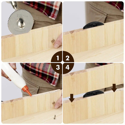Step-by-step use of Fifty Pieces Plastic Biscuit Joiners Self Clamping Plate Joiner Tool Connectors For Woodworking