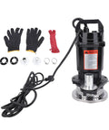 Badass 6000 GPH Submersible Sump Pump With 32.8 Foot Max Lift Height For Heavy Duty Basement And Utility Drainage In Rock Solid SUS Stainless Alloy Workhorse Body with accessories.