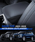 Armrest Cover For 2022 2023 2024 2025 Mitsubishi Outlander SE Black Edition SEL Center Console Middle Lid Pad Protector.
