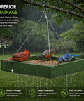 Platform Bird Feeder With Wooden Tray For Outdoor Gardens And Courtyards Hanging Bird Feeder Tray Durable Weather Resistant