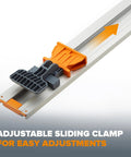 Pro Grade 50 Inch Circular Saw Guide Rail With Rock Solid Clamping Mechanism for easy adjustments and precision cuts.