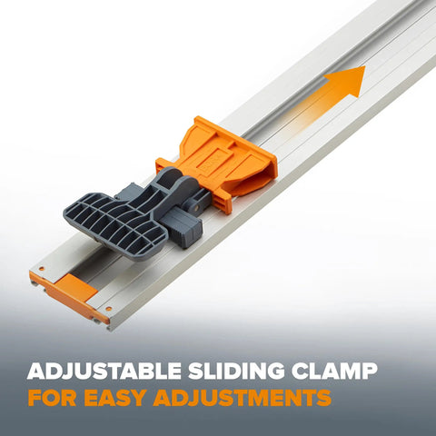 Pro Grade 50 Inch Circular Saw Guide Rail With Rock Solid Clamping Mechanism for easy adjustments and precision cuts.