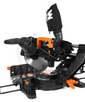 Pro Level 15 Amp 12 Inch Dual Bevel Sliding Compound Miter Saw With Crisp Led Cutline Guide and compact footprint for clear view.