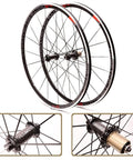 700C Road Bike Wheelset With 30mm Aluminum Rim, Quick Release Front 100mm Rear 130mm, V Brake Caliper Compatible, Black