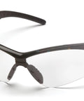 Black Frame Safety Glasses With Clear Anti Fog Lenses And LED Temples, Ventilated Design, Cordless Convenience