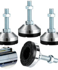 4 Pack Adjustable Leveling Feet With M12 Threads, 2.36 Inch Rubber Base, Heavy Duty Carbon Steel Legs for Workbenches Machines and Cabinets