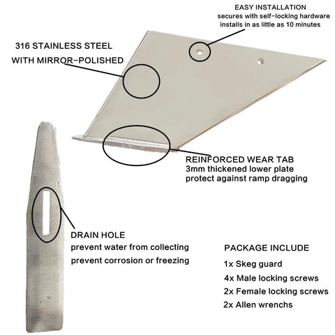 Skeg Guard For Alpha One Gen 2 Boats Protects Against Ramp Drag And Wear Corrosion Heavy Duty Marine Grade Stainless Steel Direct OEM Replacement 27031 Fits Mercury MerCruiser 1991 To Present with installation kit