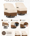 Outdoor Swivel Lounge Chair Cover 2 Pack Heavy Duty 600D Waterproof Patio Furniture Covers For Beefed Up Weatherproof Protection