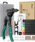 3 In 1 Do It All Rivet Nut Tool Kit With Swivel Head For Metal And Auto Sheet Metal DIY Repairs Includes 4 Mandrels 4 Rivet Heads And 2 Reaming Mandrels Heavy Duty Pop Rivet Gun.