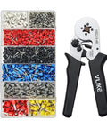Ferrule Crimping Tool Kit With 1200 Insulated Tinned Copper Ferrules For Wiring Projects Ergonomic Nylon Handle Wire Pliers