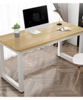 Rock Solid White Metal Table Legs Heavy Duty Industrial Rustic DIY Bench Supports Cold Rolled Steel Square Frame Super Sturdy Build used in modern desk setup.