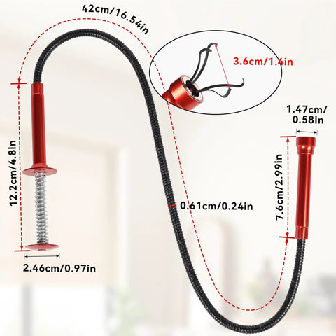 24 Inch Magnetic Pickup Tool With Four Claw Grabber Flexible Reacher For Litter Cleanup And Sink Drain Debris Bendable Hose Reach Long Handheld Reaching Tool For Home Garage And Car Care