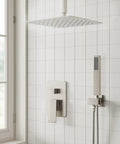 Ceiling Shower System With 10 Inch Rain Shower Head And Handheld Spray, All Metal Shower Faucet Set With Pressure Balance Valve