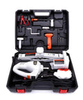Electric 12V Car Jack Kit With Floor Jack Stands, Heavy Duty 3 Ton Vehicle Scissor Lift, Quick 1 Minute Raise To 16.53 Inches, Dual Motors, Roadside Tire Change Tool Set With Impact Wrench, Sturdy Cold Rolled Steel Base For Stability in open case