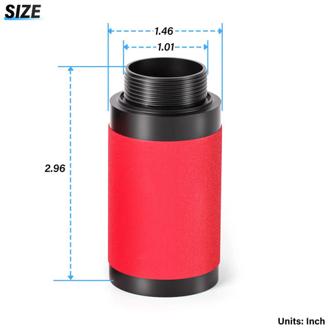 Red Filter Cartridge Replacement Kit For Industrial Three And Four Stage Filters, 0.01 Micron Precision Filtration, size details shown