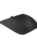 Solid Front Bumper Tow Hook Cover For Tesla Model X And Model S 2016 To 2021 sleek black aftermarket cover side view.