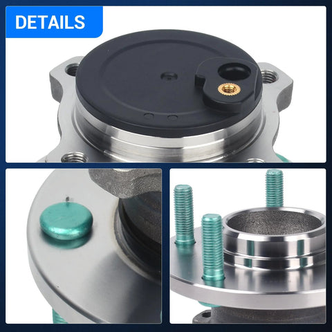 Close-up of Rear Wheel Bearing And Hub Assembly 5 Lug With ABS Replacement For Mazda 3 2004 2013, showing detailed components.