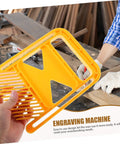 Premium Woodworking Featherboard With Ergonomic Knobs For Table Saws And Band Saws Locks In Tight on workshop table, yellow with grooves