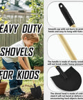 Child using Two Pack Kids Beach Shovels For Sand Digging, Lightweight Metal Spade Garden Tools For Boys And Girls in garden