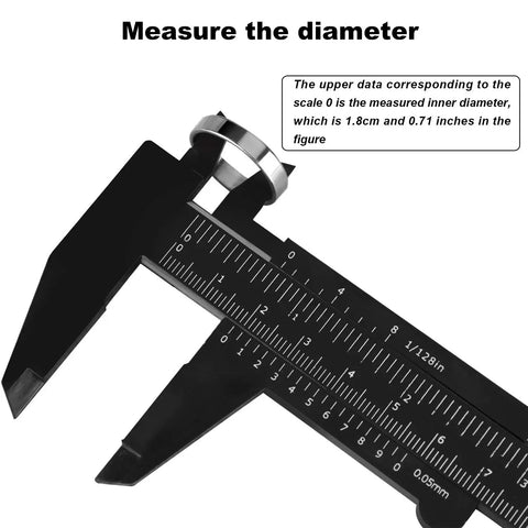 Plastic Vernier Caliper 0-6 Inch 0-150 mm Mini Sliding Gauge With Double Scale Built Tough For Students And Pros Durable Measuring Tool For Jewelry Eyebrow Mapping Tattoo Artists Office Use
