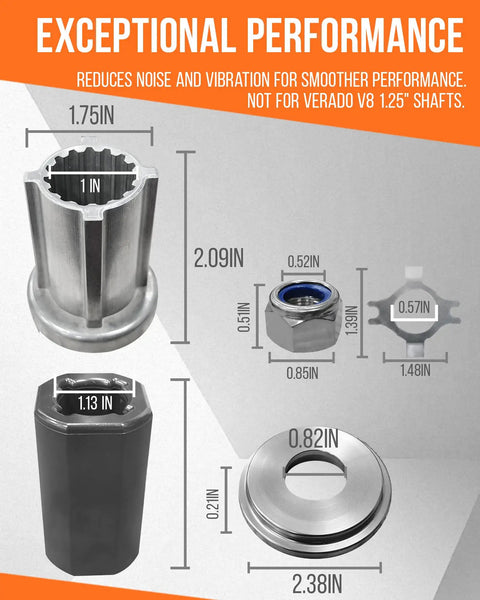 Beefed-Up Flo-Torq II Hub Kit 835257K1 For Mercury Outboard Motors 70-300 HP, Compatible With Mercruiser Alpha, Alpha One, Bravo One, 15-Spline Teeth, Marine Upgrade Ready To Install