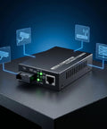 Snag This Gigabit Fiber Optical Media Converter For Serious Speed Up To 3Km With Auto Negotiation On 10 100 1000Mbps And Smooth Single Mode SC Upto Connections That Totally Smash Network Lag with LED indicators.