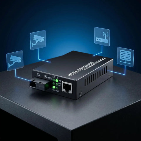 Snag This Gigabit Fiber Optical Media Converter For Serious Speed Up To 3Km With Auto Negotiation On 10 100 1000Mbps And Smooth Single Mode SC Upto Connections That Totally Smash Network Lag with LED indicators.
